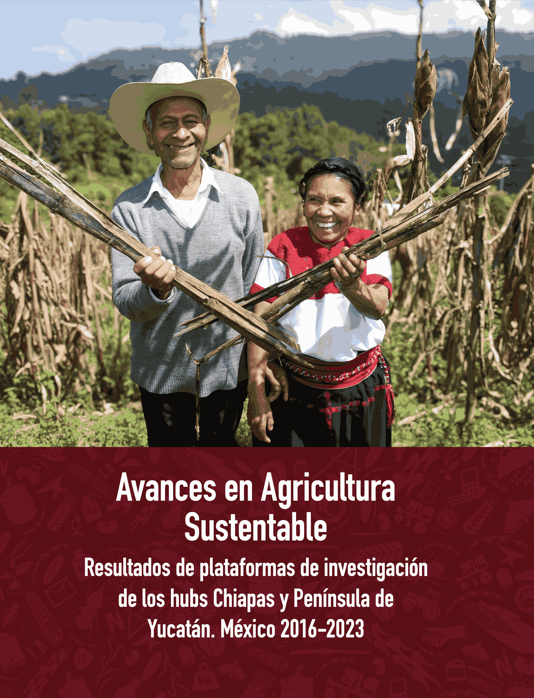 Portada del libro Avances en agricultura sustentable: Resultados de plataformas de investigación de los hubs Chiapas y Península de Yucatán. 